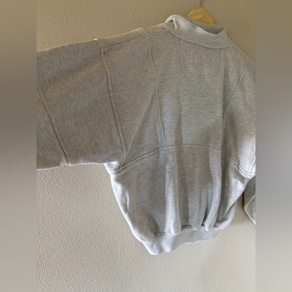Joah Brown Retro Half Zip Light Gray “Pearl” Pullover Sweatshirt Size S/M - Picture 11 of 12